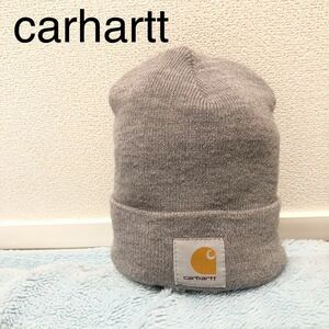 carhartt カーハート　ニット帽　グレー　ロゴ　シンプル　ニットキャップ ビーニー 帽子 スキー　スノボー　雪　防寒　