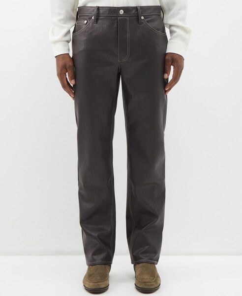Sefr フェイクレザーパンツ/ブラウン/サイズ32/Londre faux leather trousers セファ
