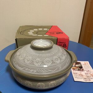 値下げ！三島 土鍋 直 火 Ginpo 三島土鍋8号2.2L2-3人用日本製銀峯陶器