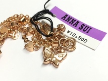 【ANNA SUI】(NO.1284)アナスイ ブレスレット　二連 キラキラいちご＆バタフライ　ピンク　未使用_画像7