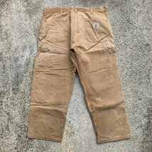 【W40×L28】USA製 carhartt ブラウンダック地 ダブルニー ペインターパンツ■ビンテージ オールド アメリカ古着 90s カーハート No.54_画像8