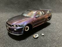 タミヤ 1/24 カーモデル ニッサン スカイライン GT-R R34 完成品 マジョーラ塗装 ジャンク品　_画像1