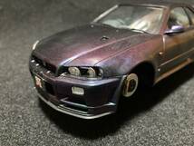 タミヤ 1/24 カーモデル ニッサン スカイライン GT-R R34 完成品 マジョーラ塗装 ジャンク品　_画像9