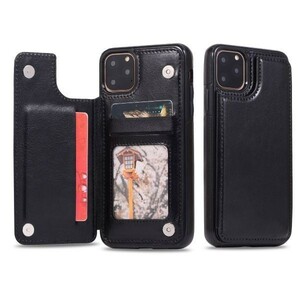 iPhone13 [c1 black ] smartphone cover PU leather card storage smartphone case iPhone mobile case Impact-proof falling prevention protection 