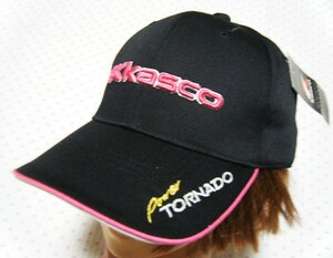キャスコ　Kasco　POWER TORNADO/KIRA-JET　ゴルフ用ツイルキャップ・帽子　黒色　サイズ F/フリー　オールシーズンモデル　定価 2,750円