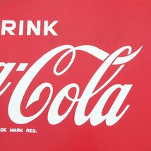 ○ コカ・コーラ Drink Coca-Cola ビンテージ コカコーラ 大型看板 約143cm×82cm 昭和レトロ ホーロー看板 ブリキ看板 店舗什器_画像6