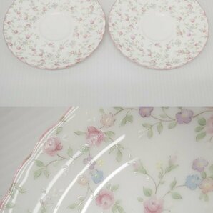 ♯ ノリタケ キューティーローズ カップ＆ソーサー ケーキ皿 2客セット!! Noritake ペア ティーカップ 小花柄 薔薇 白 ピンク 陶磁器の画像5