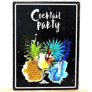 ブリキ看板 COCKTAIL PARTY ビンテージ パイナップル アンティーク ジュース 南国 レトロ バー ハワイアン インテリア カフェ 店舗