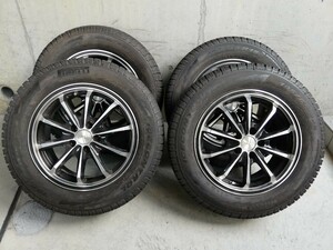 ★バリ溝★スタッドレスタイヤ アルミホイール15×6J PCD5×100 IN+45 195/65R15 プリウス レクサス: CT イスト インプレッサ カローラ★