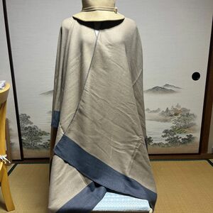 エレガント羽織物（ポンチョ）・脇リボンシンプルハット【新品未使用】