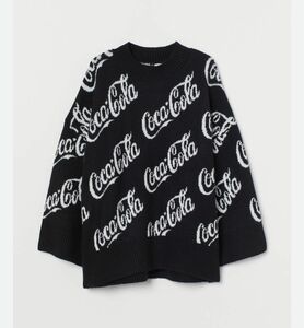新品H&M コカコーラ　ジャカードニットセーター ブラック　S