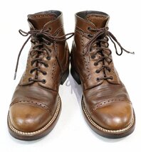 THE FLATHEAD (フラットヘッド) MEDALLION WORK BOOT / メダリオンキャップトゥ ワークブーツ SKB-09 ナチュラル size 8(26cm)_画像2