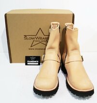 SLOW WEAR LION (スローウェアライオン) ENGINEER BOOTS “NEO NUDE” / エコーレザー エンジニアブーツ OB-8595ET 未使用品 size 8E /SWL_画像1