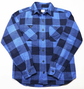 MOMOTARO JEANS (桃太郎ジーンズ) インディゴヘリンボーン チェックシャツ Lot MLS1010M23 美品 Indigo Plaid size 36(S)