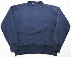 cushman (クッシュマン) セットインスリーブ クルーネックスウェット プレーン ネイビー size L / 無地