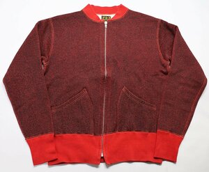 cushman (クッシュマン) Full Zip Sweat Blouson / フルジップ スウェットブルゾン 美品 杢ワイン × レッド size S