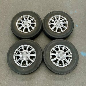 スタッドレスタイヤ付き社外ホイール YOKOHAMA GRASS ZX(グラス)　12×4.00B　+42　100　4穴　145/80R12 80/78 N LT　2021年　1/4　2/5ミリ