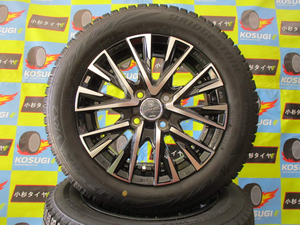 １４インチ中古スタッドレスセット　165/65R14　ブリヂストン　VRX2　5-14　4H100　+34　スマック