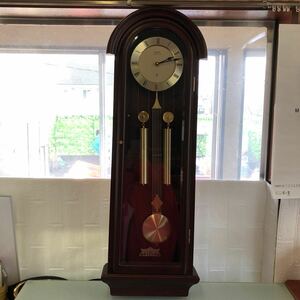 SEIKO セイコー EMBLEM エンブレム 掛時計 振り子時計 柱時計 時計 レトロ　大きなのっぽの古時計　木製　ボンボン時計　高音質　チャイム