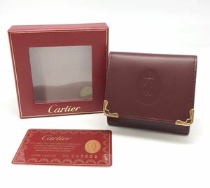 FN10451K【1000円スタート!!】Cartier カルティエ コインケース 小銭入れ レザー レッド ヴィンテージ 【早い者勝ち!!】