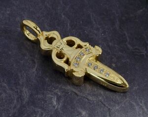 クロムハーツ/ダブルダガーペンダント/カスタムパヴェ/22K/インボイス/1円から！CHROME HEARTS