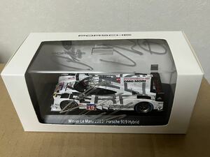 ポルシェ919ハイブリッドNo.20 直筆サイン入り1/43ミニカー　2015 ルマン24H