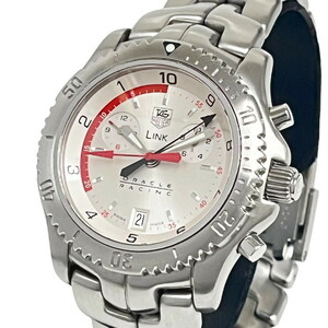 TAG HEUER/ TAG Heuer CT1118 link Ora kru Chrono wristwatch stainless steel quarts silver face men's 