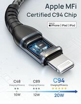 Lightningケーブル 1M 2本セットタイプC iPhone 充電器ケーブル MFi認証 USB C Lightningケーブル ナイロン編み 急速充電　セール_画像2