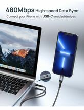 Lightningケーブル 1M 2本セットタイプC iPhone 充電器ケーブル MFi認証 USB C Lightningケーブル ナイロン編み 急速充電　セール_画像5
