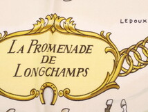 Y12-202　エルメス　カレ90　スカーフ(シルク)　LA PROMENADE DE LONGCHAMPS_画像3