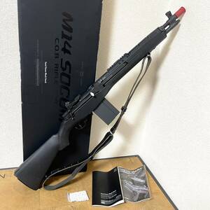 動作未確認 MARUI/東京マルイ 電動ガン M14 SOCOM C.Q.B RIFLE .308/M14ソーコム C.Q.Bライフル SAND STONE BLACK STOCK