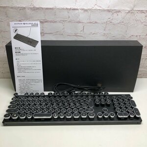 メカニカルキーボード ゲーミング 青軸キーボード タイプライター風 有線 光る バックライト付き 231120RM400263