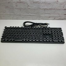 メカニカルキーボード ゲーミング 青軸キーボード タイプライター風 有線 光る バックライト付き 231120RM400263_画像2