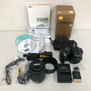 Nikon ニコン 一眼レフカメラ D3200 ボディ ブラック ＋ レンズ AF-S DX VR 55-200mm f/4-5.6G IF-ED 231206SK750078