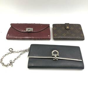 12/20MK-G1503財布まとめ★ルイヴィトンLOUISVUITTON/ポルトモネヴィエノワ★フェラガモ/ロングウォレット/財布/DB0