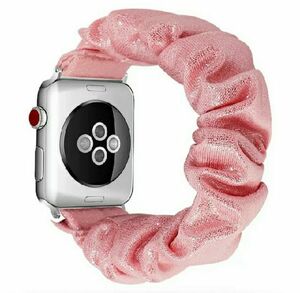 Apple Watch シュシュ バンド 38/40mm 光沢ピンク