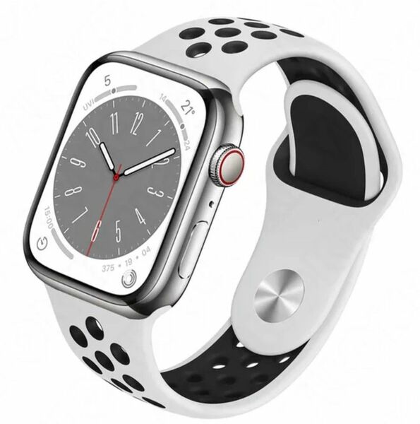 Apple Watch スポーツ バンド 38/40mm ホワイト/ブラック