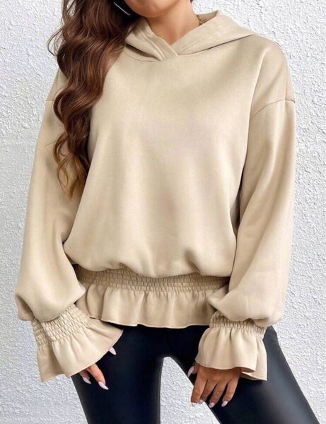 SHEIN 裏起毛パーカー ベージュ S サイズ