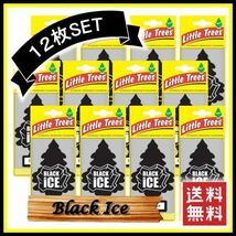 Little Trees Black Ice リトルツリー ブラックアイス 12枚セット 　　 エアフレッシュナー 芳香剤 USDM 消臭剤 JDM エアフレ D052_画像1