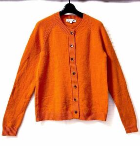 《UNIQLO》(ユニクロ)INES DE FRESSANGEレトロチック！「カーディガン」橙色(オレンジ色)羊毛&アルパカ素材 (Lサイズ)★柔らく暖かい！