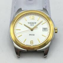 ◯N9-44 TISSOT/ティソ 1853 3針 Date デイト メンズ クォーツ 腕時計 J736/476K _画像1