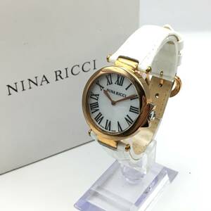 ◯L9-352 NINA RICCI/ニナリッチ 2針 メンズ クォーツ 腕時計 レザーベルト N053005SM 付属品あり