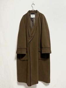 Aquascutum brown wool mix plain gown coat カシミヤ コート ロングコート チェスター ブラウン