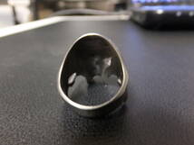 ハンドメイド スカルリング15号( ブラス製 ) HANDMADE BRASS SKULL RING/EVIL SKULL,オカルト,逆十字髑髏リング,BLACK METAL,DEATH METAL_画像4