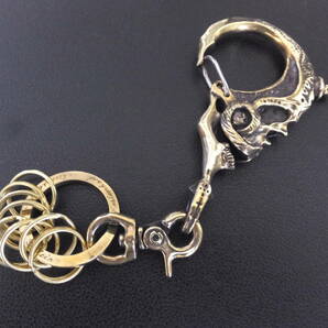 galcia MUSTACHE SKULL KEYHOLDER (BRASS):ガルシア マスタッシュ スカルキフック(ブラス)/キーチェーン,BIKERS,argentgleam,RUDE,magicalの画像5