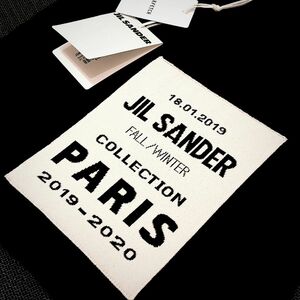 新品 JIL SANDER ジルサンダー パッチ ロゴ マフラー ブラック　黒　リブ