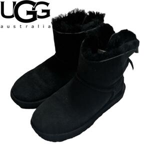 22㎝ UGG Mini Bailey Bow ブラック アグーオーストラリア ミニベイリーボウ ブーツ 