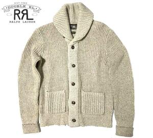 XS RRL RALPH LAUREN ショールカラー ニットジャケット カーディガン ダブルエルラルフローレン ベージュ カシミア ウール