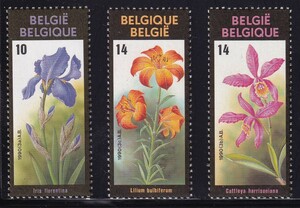 9 ベルギー【未使用】＜「1990 ゲントの花展」　3種完 ＞