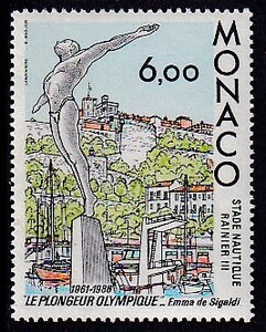 13 モナコ【未使用】＜「1986 SC#1550 オリンピック飛込選手記念碑25年」＞